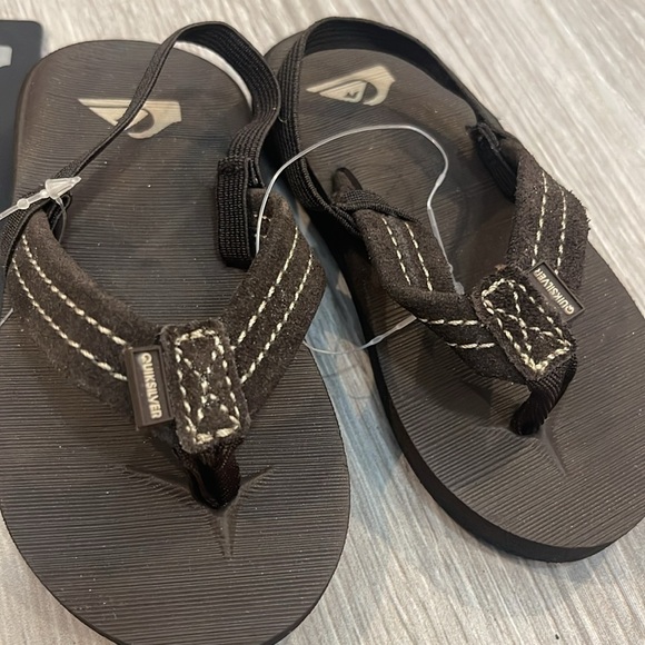 NWT QUIKSILVER Toddler Brown Flip Flop Sandals Size 6 - Picture 7 of 8
